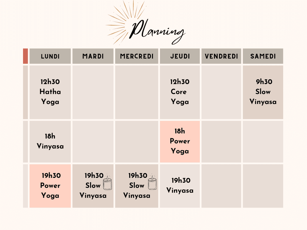 Planning yoga sunrise poitiers